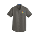 Port Authority® Short Sleeve SuperPro™ Twill Shirt Embroidery - Mato & Hash