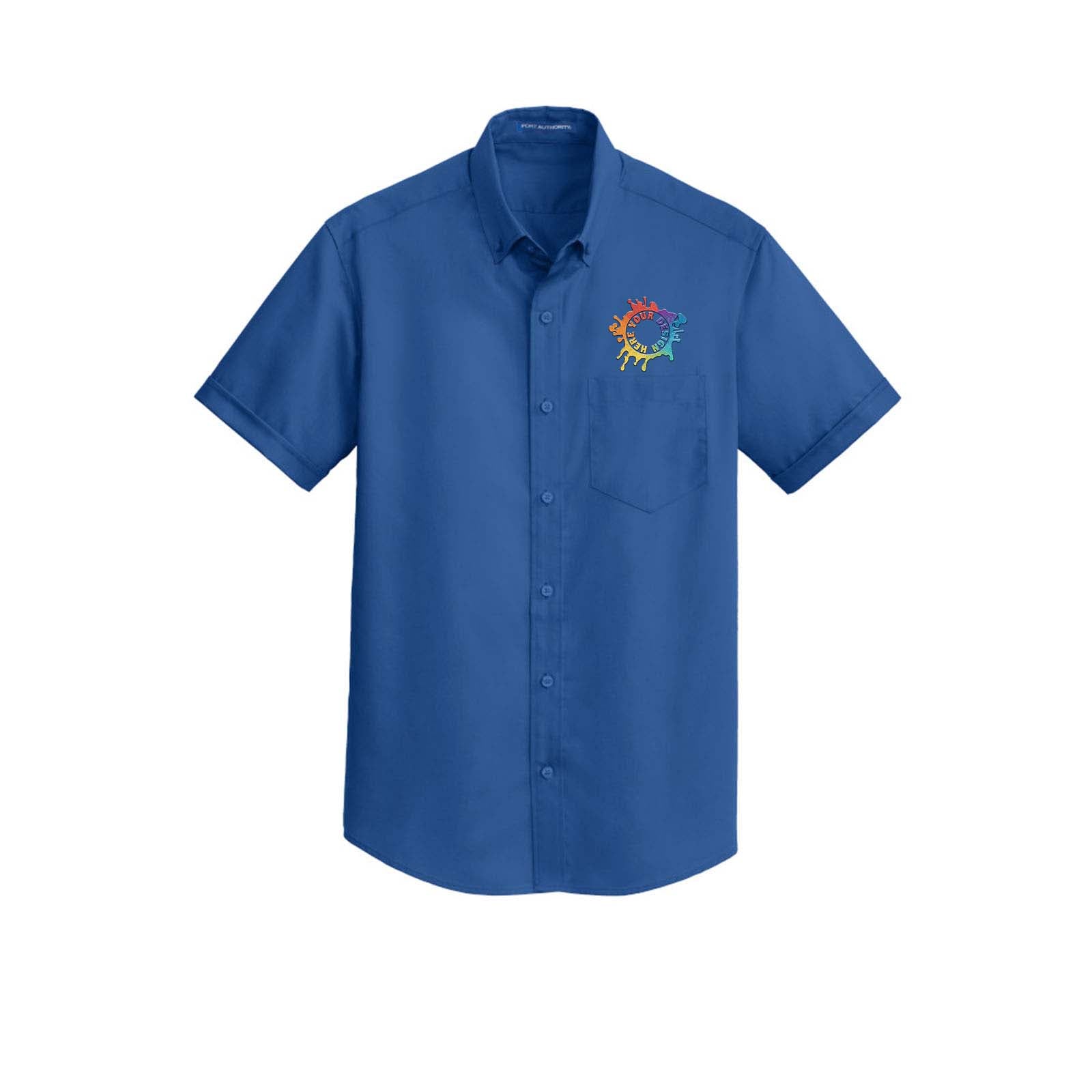 Port Authority® Short Sleeve SuperPro™ Twill Shirt Embroidery - Mato & Hash