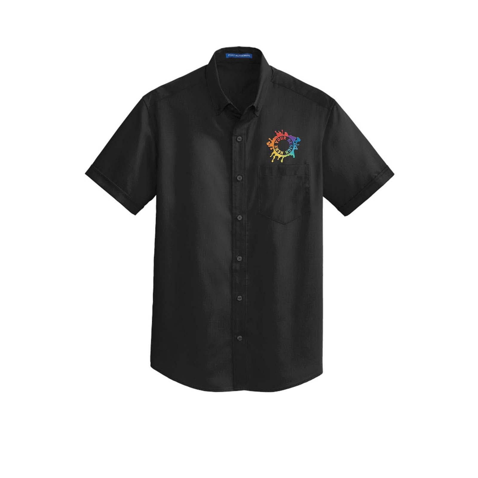 Port Authority® Short Sleeve SuperPro™ Twill Shirt Embroidery - Mato & Hash