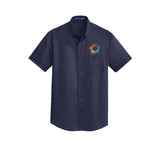 Port Authority® Short Sleeve SuperPro™ Twill Shirt Embroidery - Mato & Hash