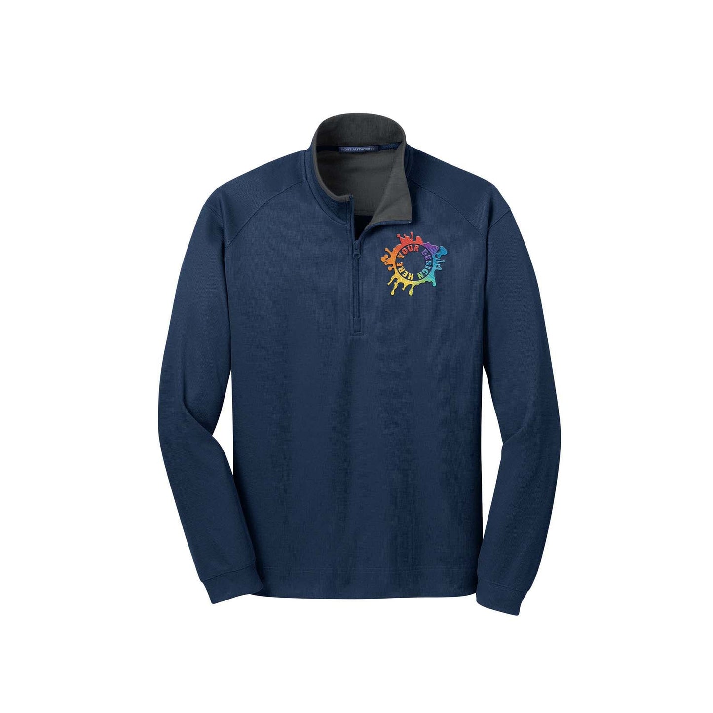 Port Authority® Vertical Texture 1/4-Zip Pullover Jacket Embroidery - Mato & Hash