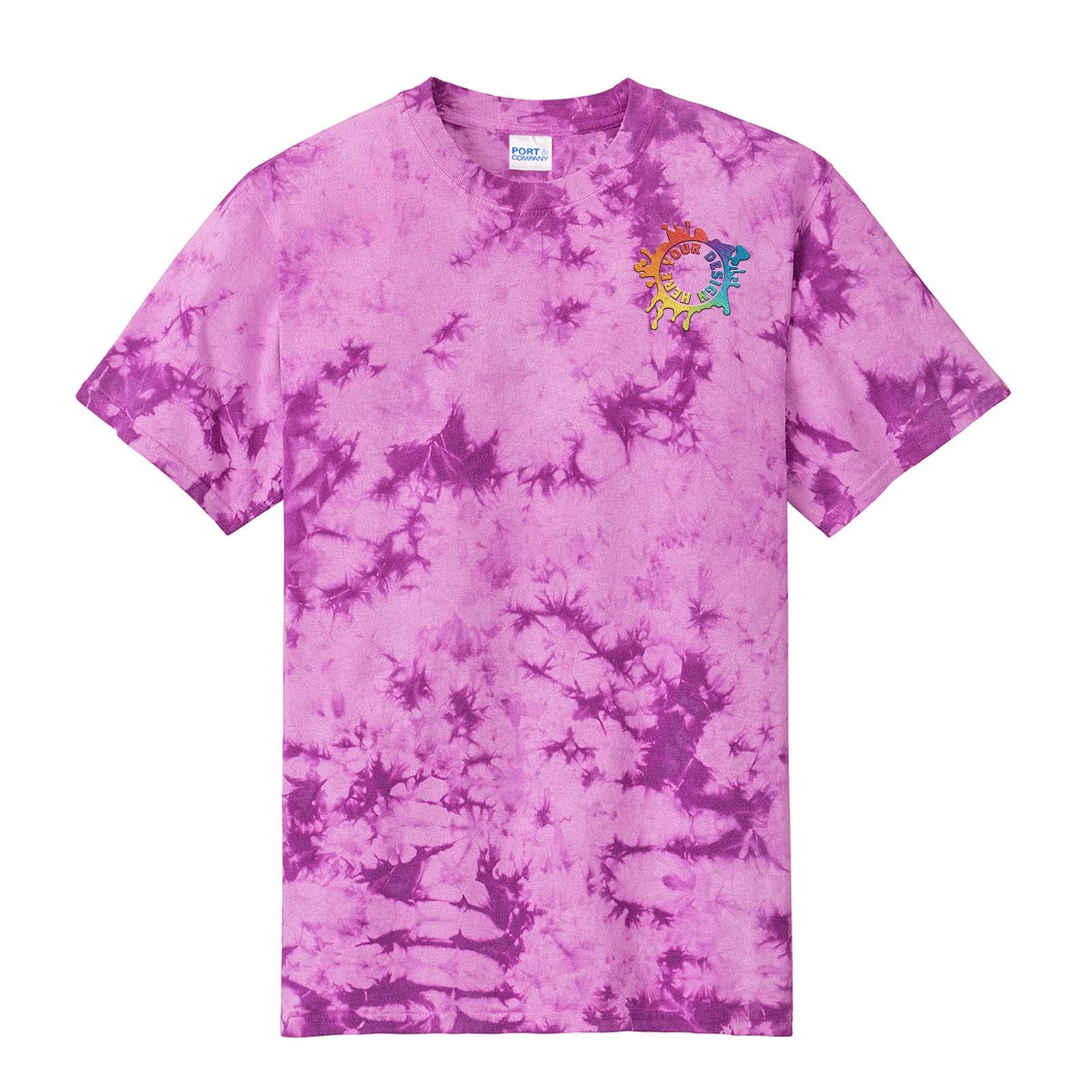 Port & Company ® Crystal Tie-Dye Tee Embroidery - Mato & Hash