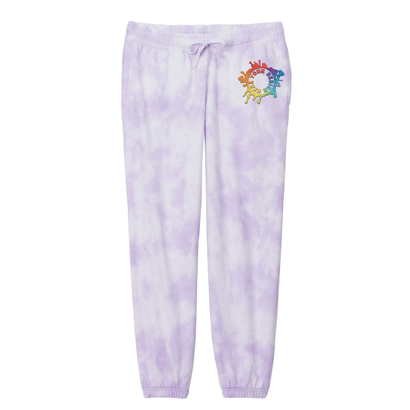 Port & Company® Ladies Beach Wash® Cloud Tie-Dye Sweatpant Embroidery - Mato & Hash