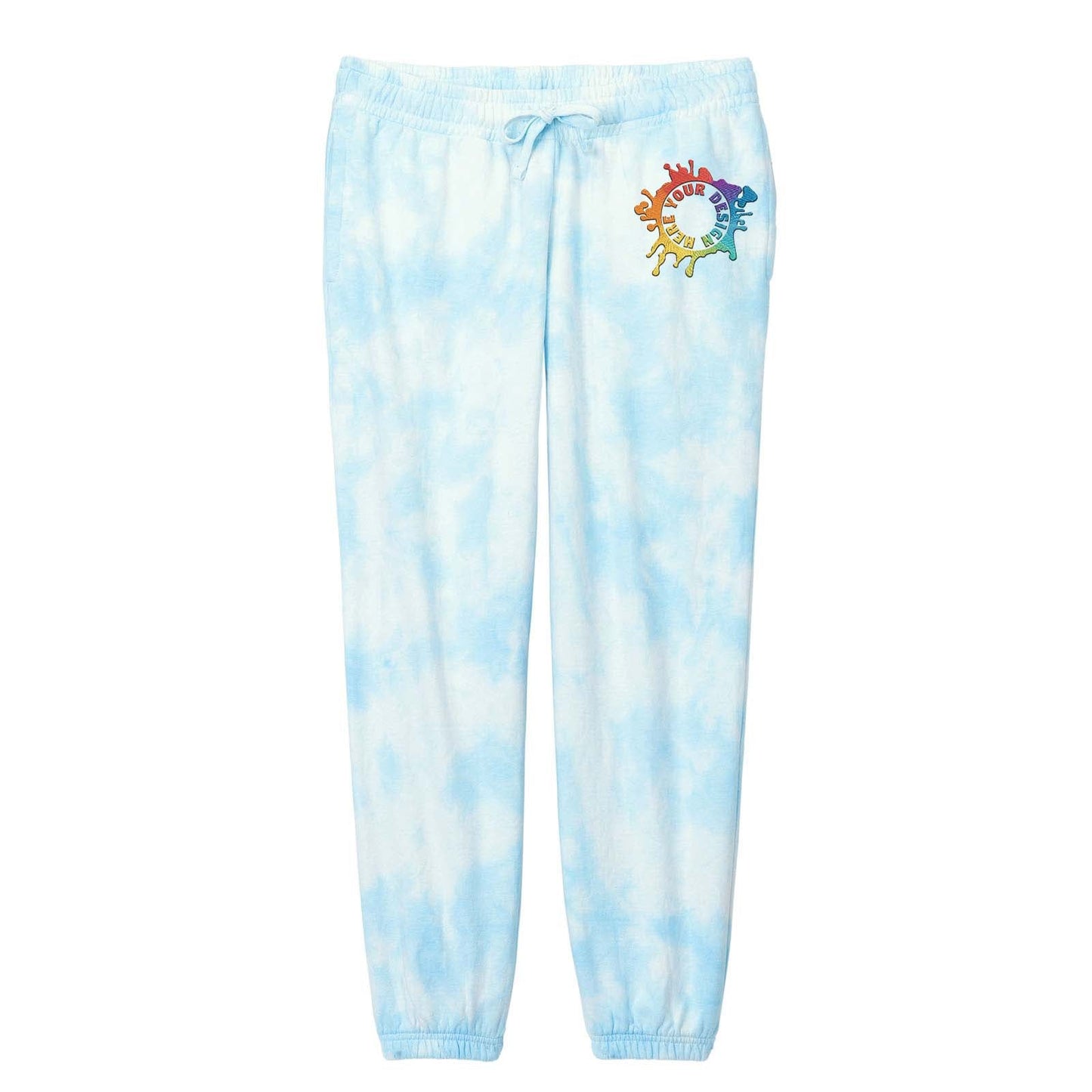 Port & Company® Ladies Beach Wash® Cloud Tie-Dye Sweatpant Embroidery - Mato & Hash