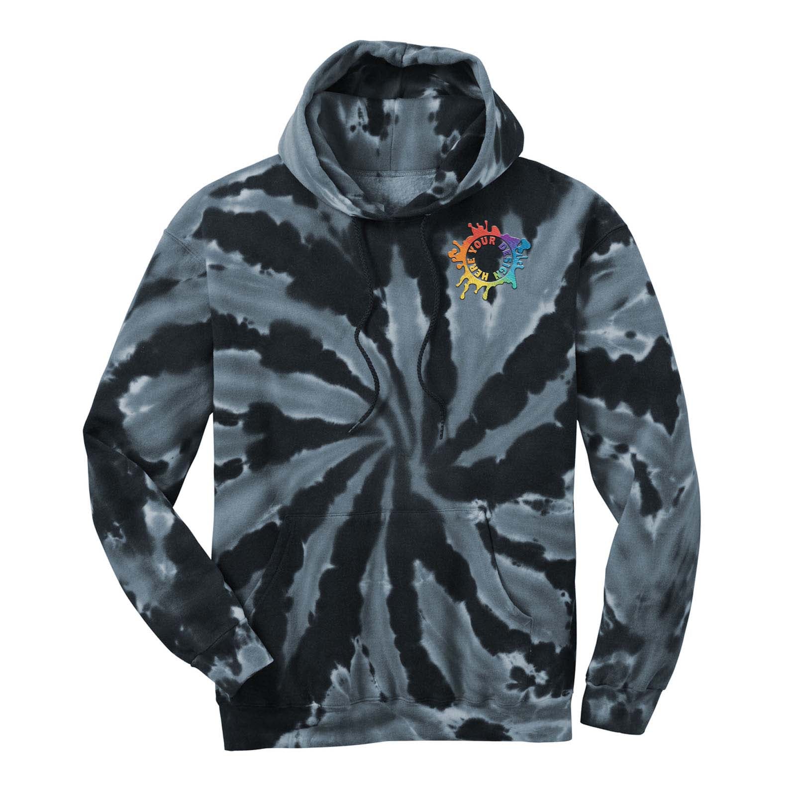 Port & Company® Tie-Dye Pullover Hooded Sweatshirt Embroidery - Mato & Hash