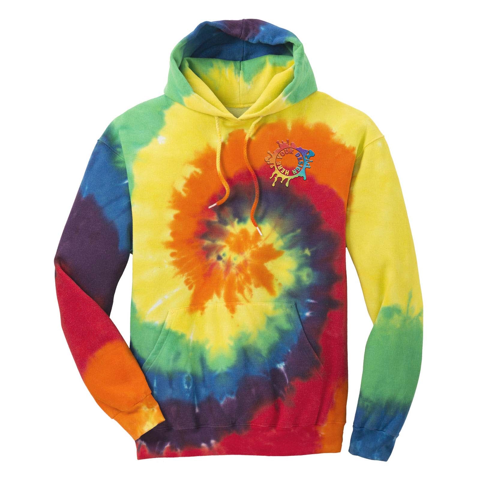Port & Company® Tie-Dye Pullover Hooded Sweatshirt Embroidery - Mato & Hash