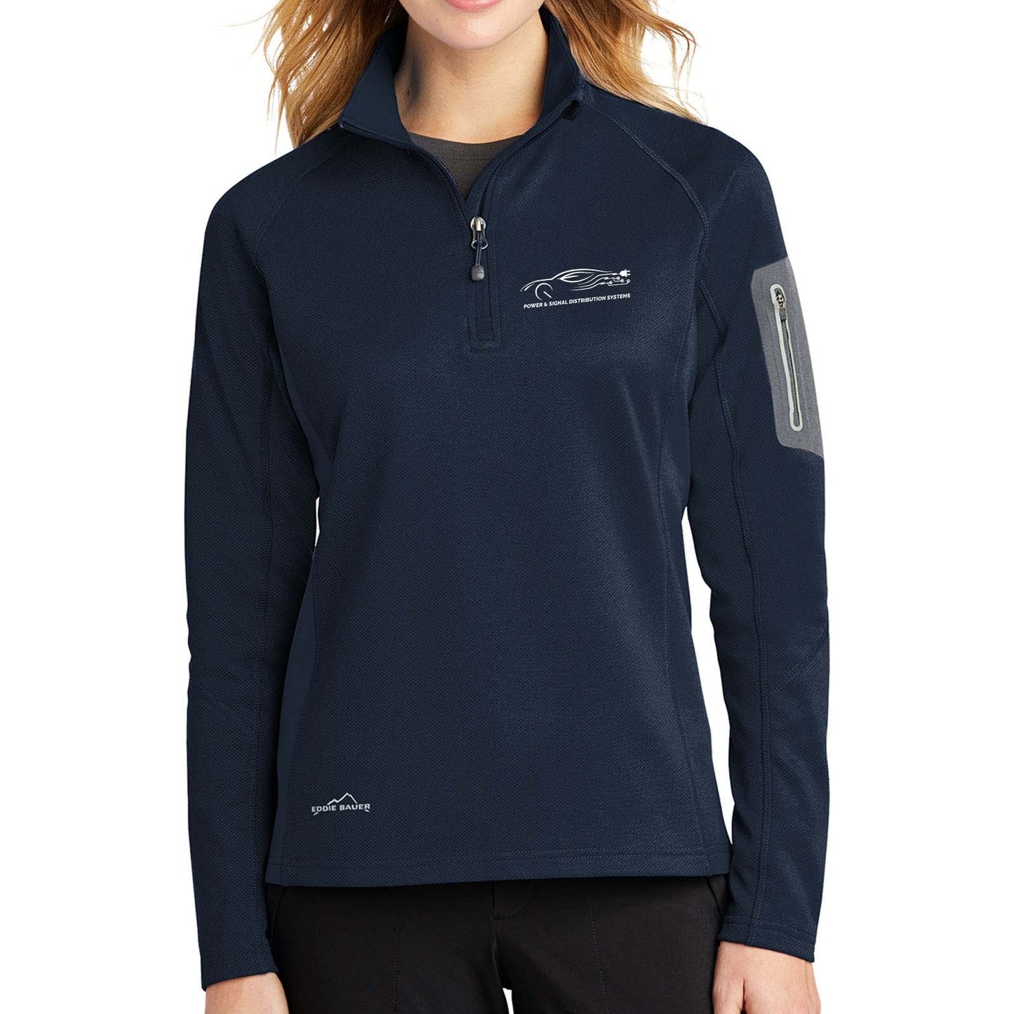 Power & Signal Eddie Bauer® Ladies 1/2-Zip Performance Fleece Embroidered - Mato & Hash