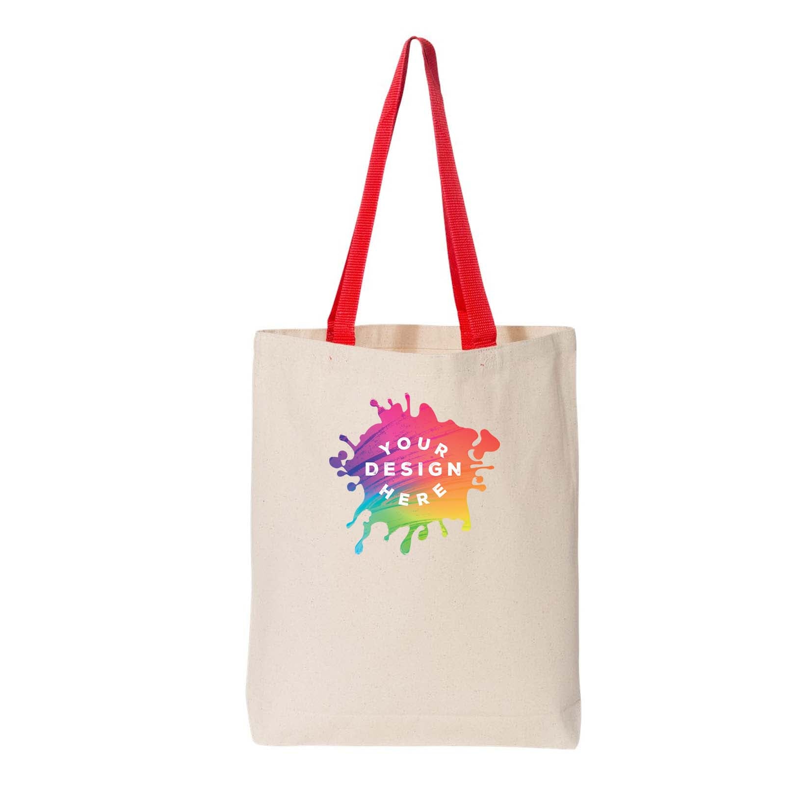 Q-Tees 11L Canvas Tote with Contrast-Color Handles - Mato & Hash