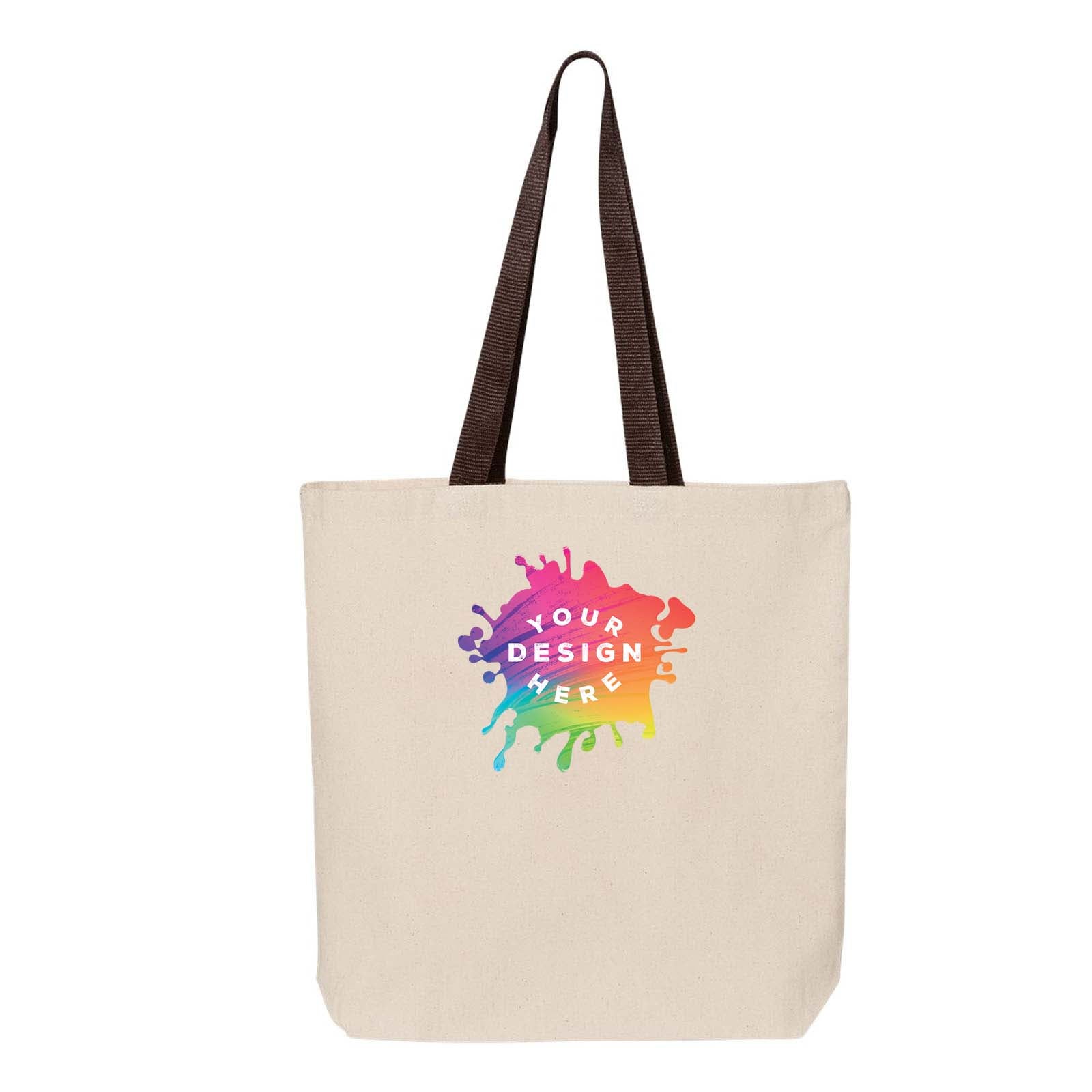 Q-Tees 11L Canvas Tote with Contrast-Color Handles - Mato & Hash