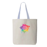 Q-Tees 11L Canvas Tote with Contrast-Color Handles - Mato & Hash
