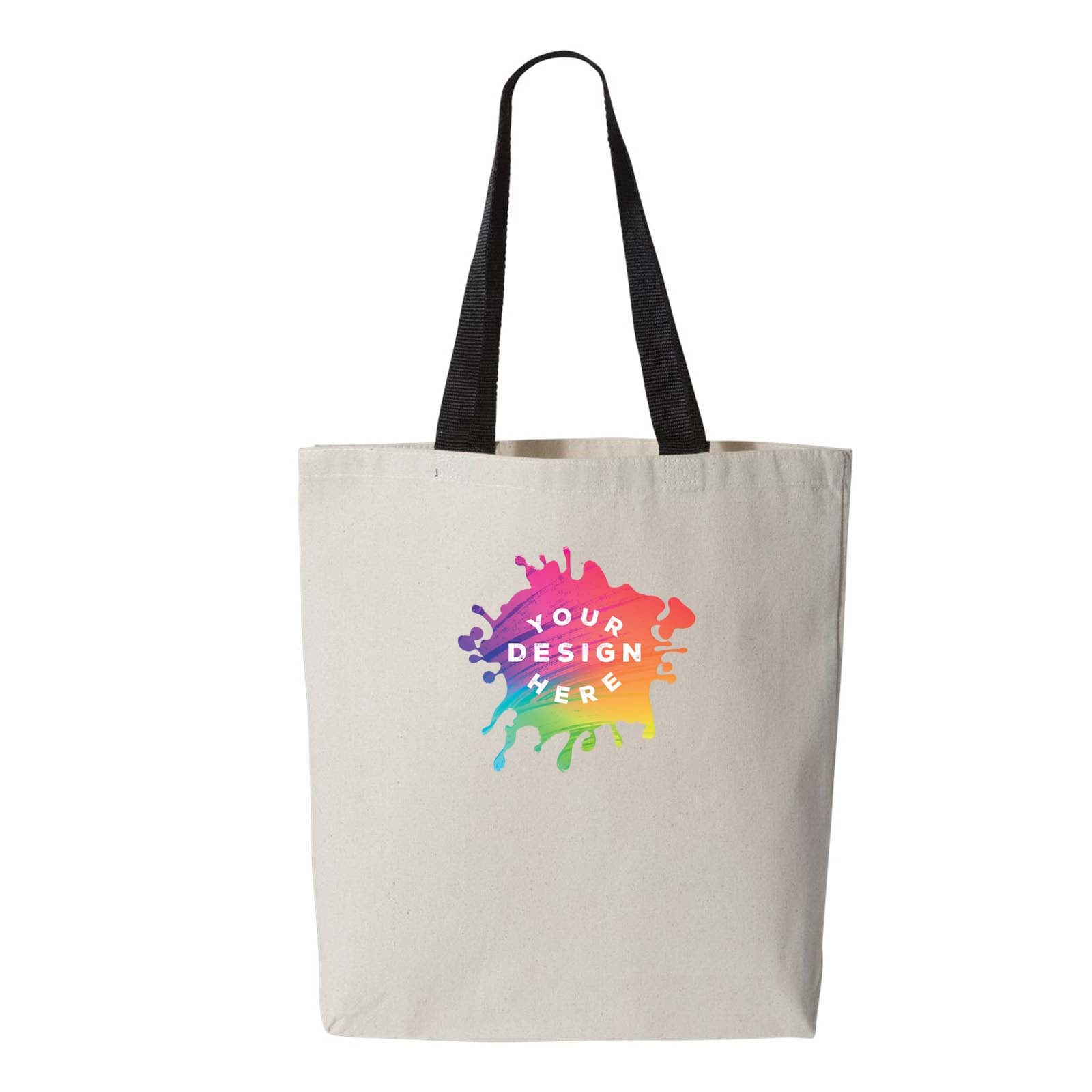 Q-Tees 11L Canvas Tote with Contrast-Color Handles - Mato & Hash