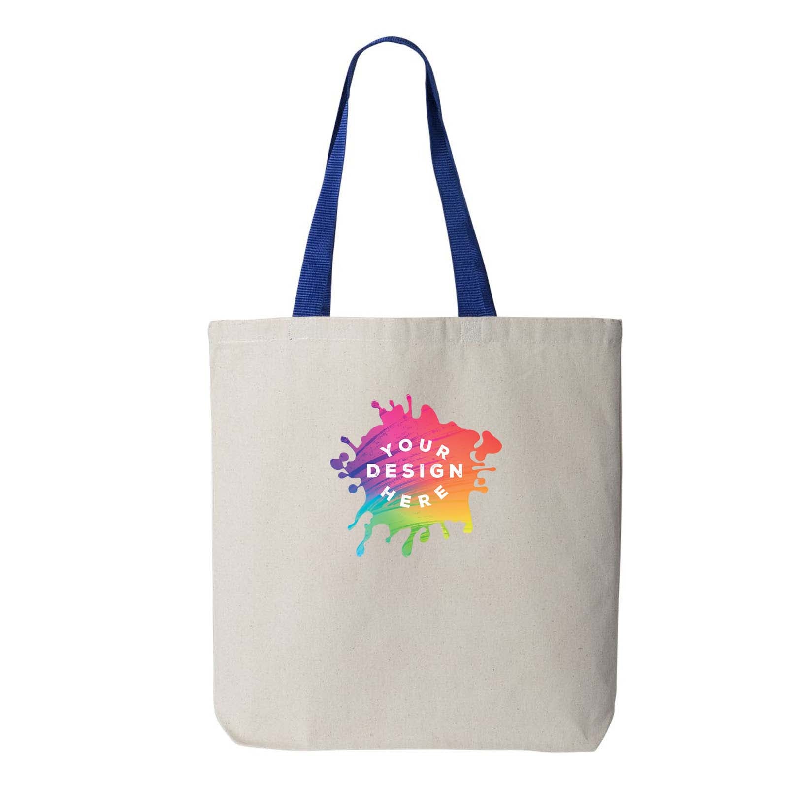 Q-Tees 11L Canvas Tote with Contrast-Color Handles - Mato & Hash