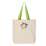 Q-Tees 11L Canvas Tote with Contrast-Color Handles Embroidery - Mato & Hash
