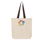 Q-Tees 11L Canvas Tote with Contrast-Color Handles Embroidery - Mato & Hash