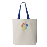 Q-Tees 11L Canvas Tote with Contrast-Color Handles Embroidery - Mato & Hash