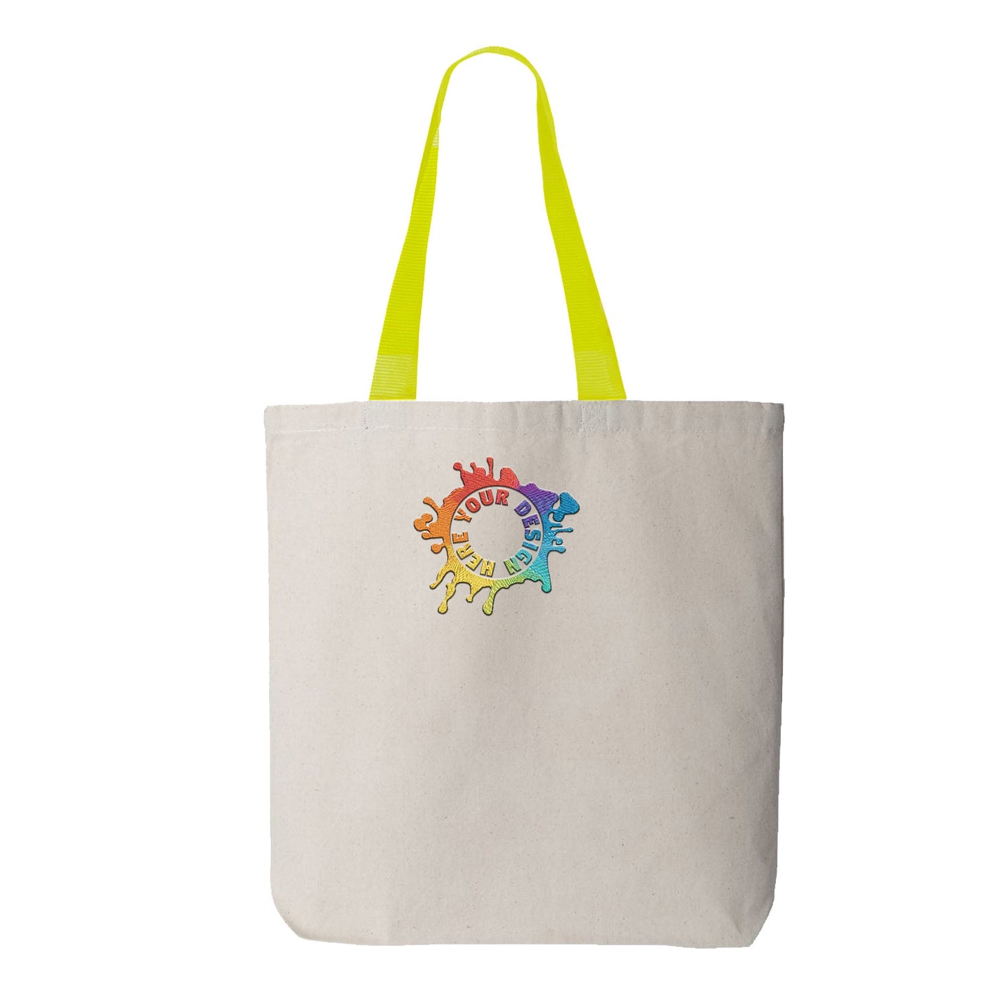 Q-Tees 11L Canvas Tote with Contrast-Color Handles Embroidery - Mato & Hash