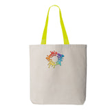 Q-Tees 11L Canvas Tote with Contrast-Color Handles Embroidery - Mato & Hash