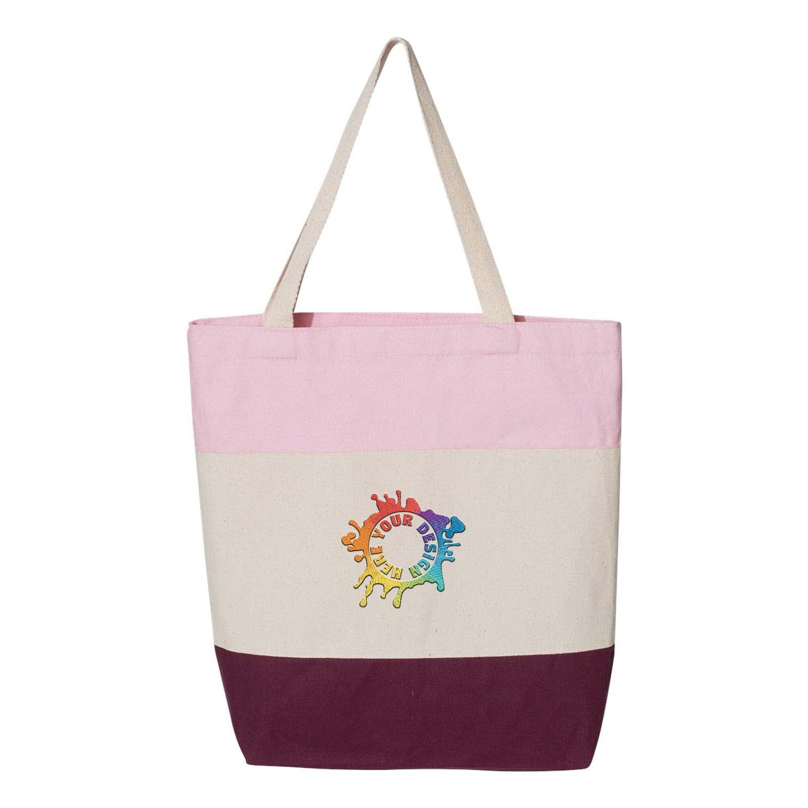 Q-Tees 11L Tri-Color Tote Embroidery - Mato & Hash
