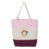 Q-Tees 11L Tri-Color Tote Embroidery - Mato & Hash