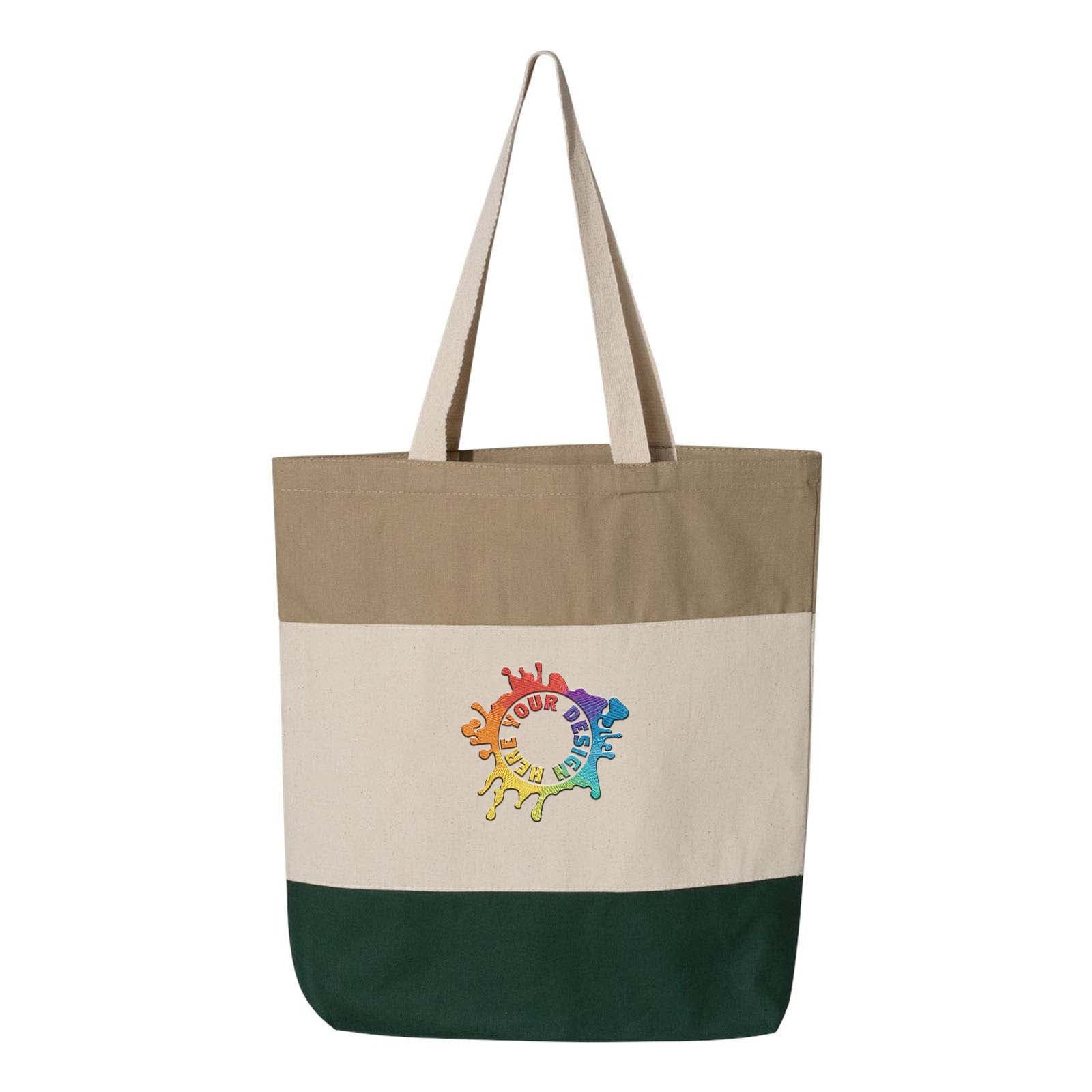 Q-Tees 11L Tri-Color Tote Embroidery - Mato & Hash