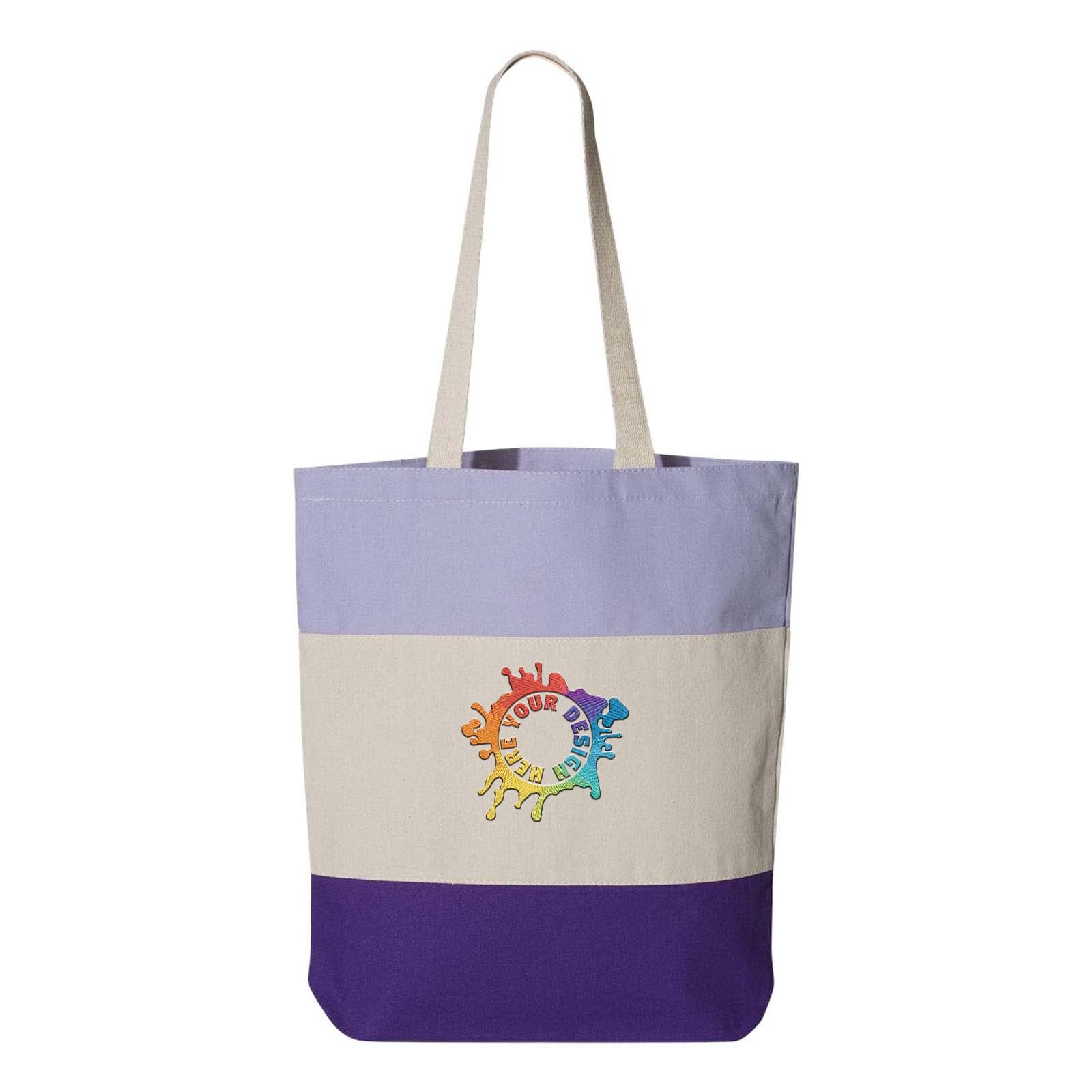 Q-Tees 11L Tri-Color Tote Embroidery - Mato & Hash