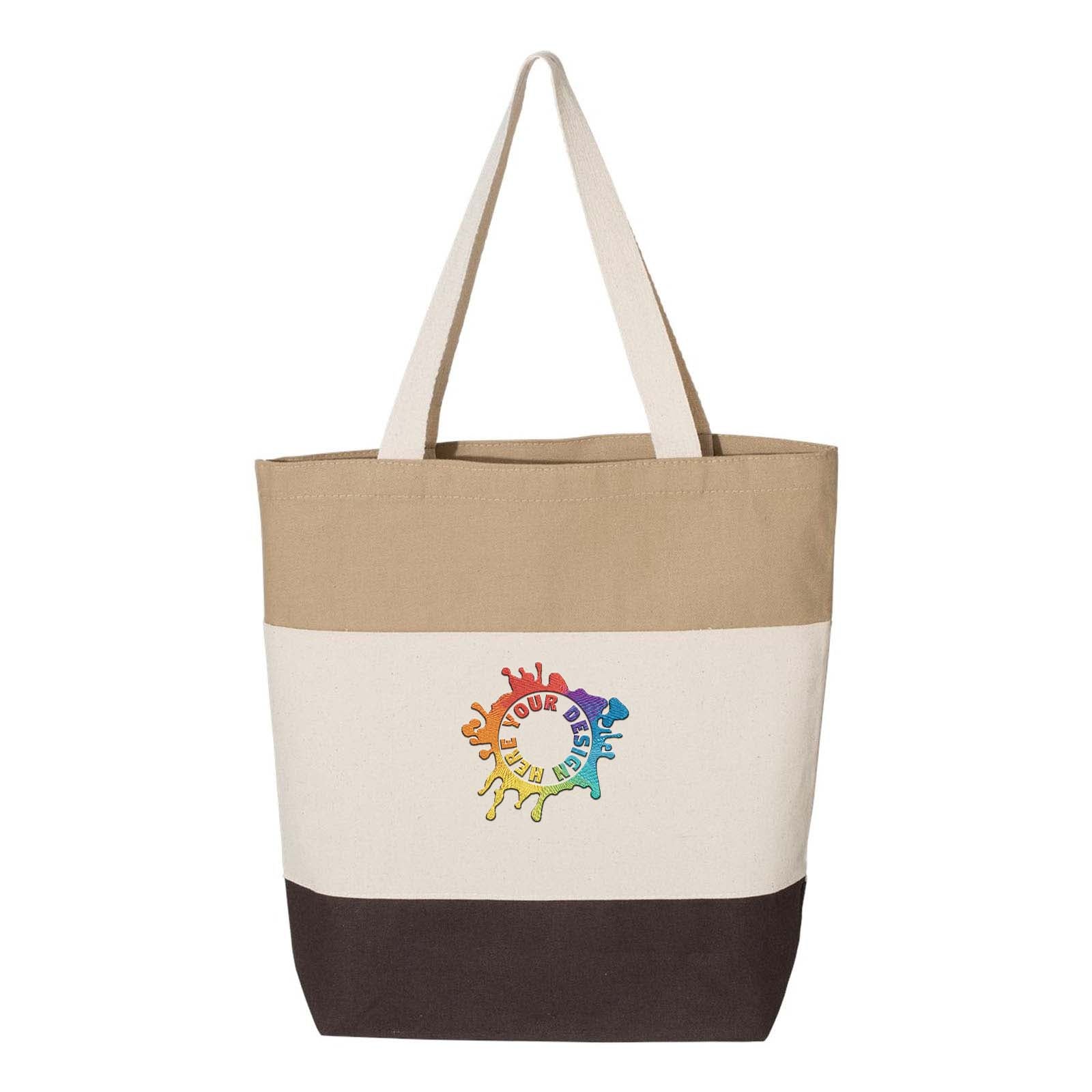 Q-Tees 11L Tri-Color Tote Embroidery - Mato & Hash