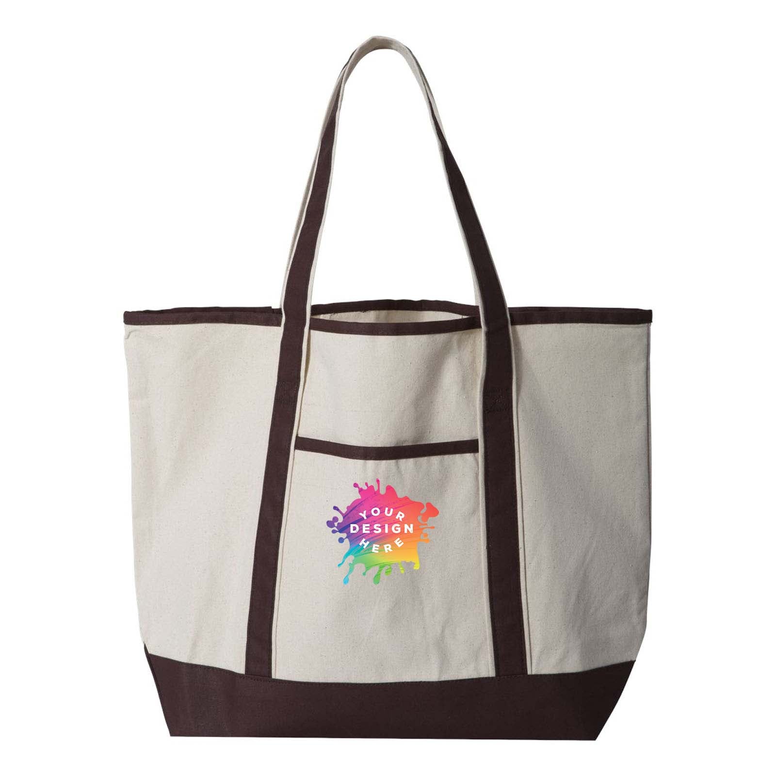 Q-Tees 34.6L Large Canvas Deluxe Tote - Mato & Hash