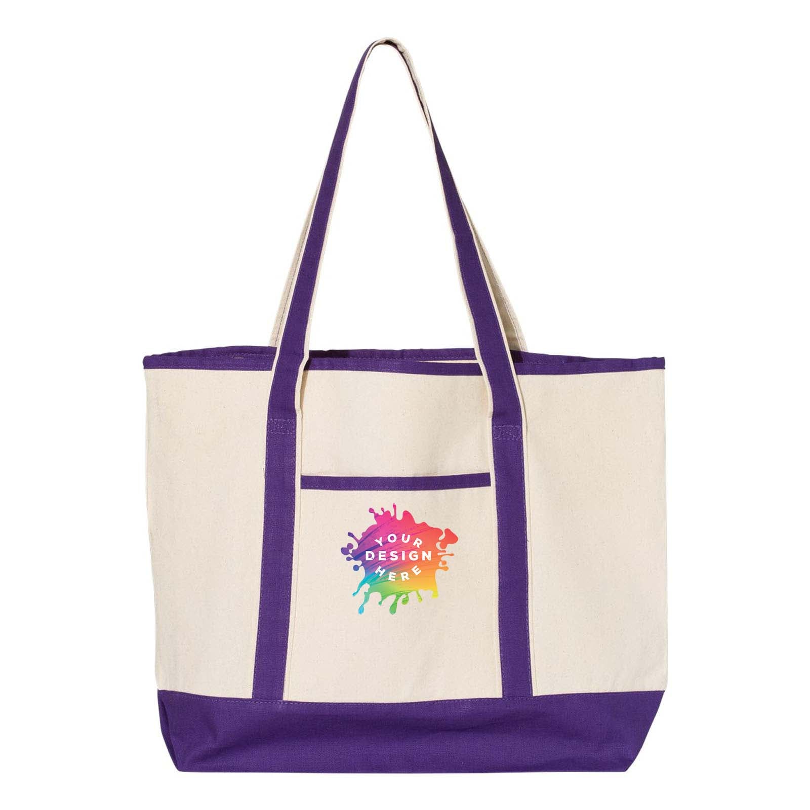 Q-Tees 34.6L Large Canvas Deluxe Tote - Mato & Hash