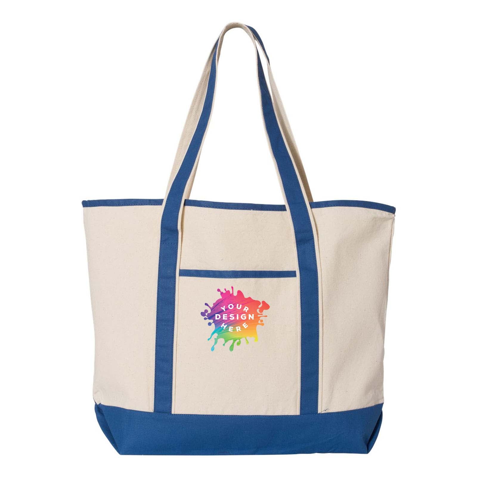 Q-Tees 34.6L Large Canvas Deluxe Tote - Mato & Hash