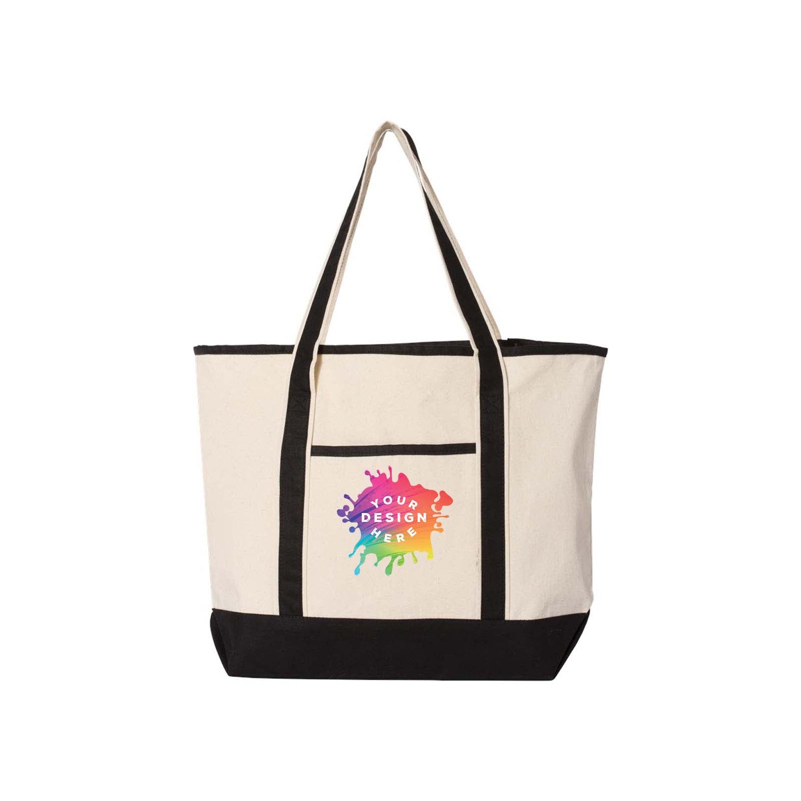 Q-Tees 34.6L Large Canvas Deluxe Tote - Mato & Hash