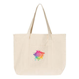 Q-Tees 34.6L Large Canvas Deluxe Tote - Mato & Hash