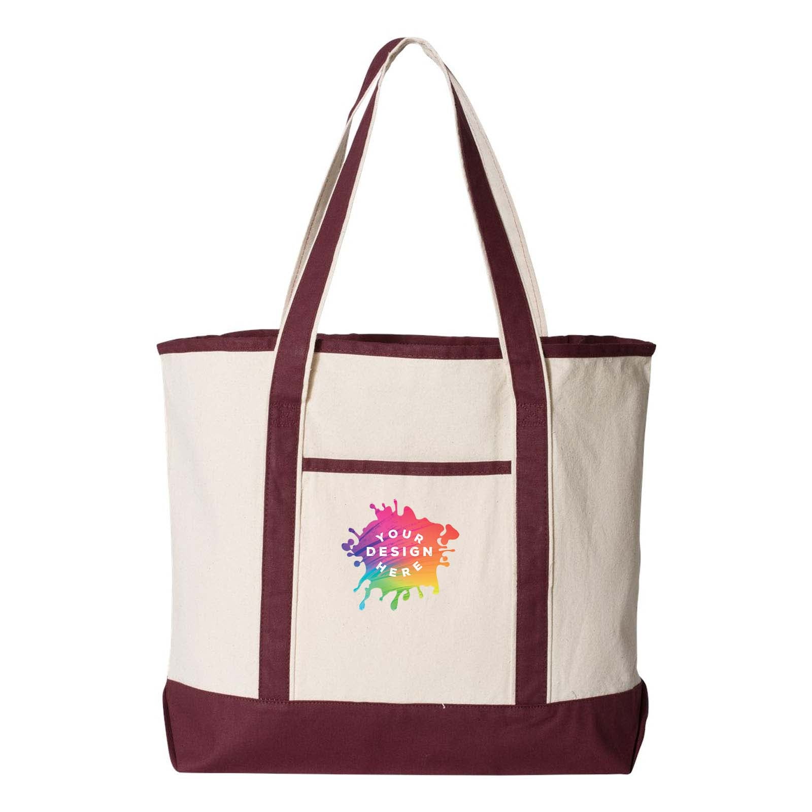 Q-Tees 34.6L Large Canvas Deluxe Tote - Mato & Hash