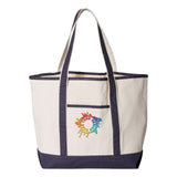 Q-Tees 34.6L Large Canvas Deluxe Tote Embroidery - Mato & Hash