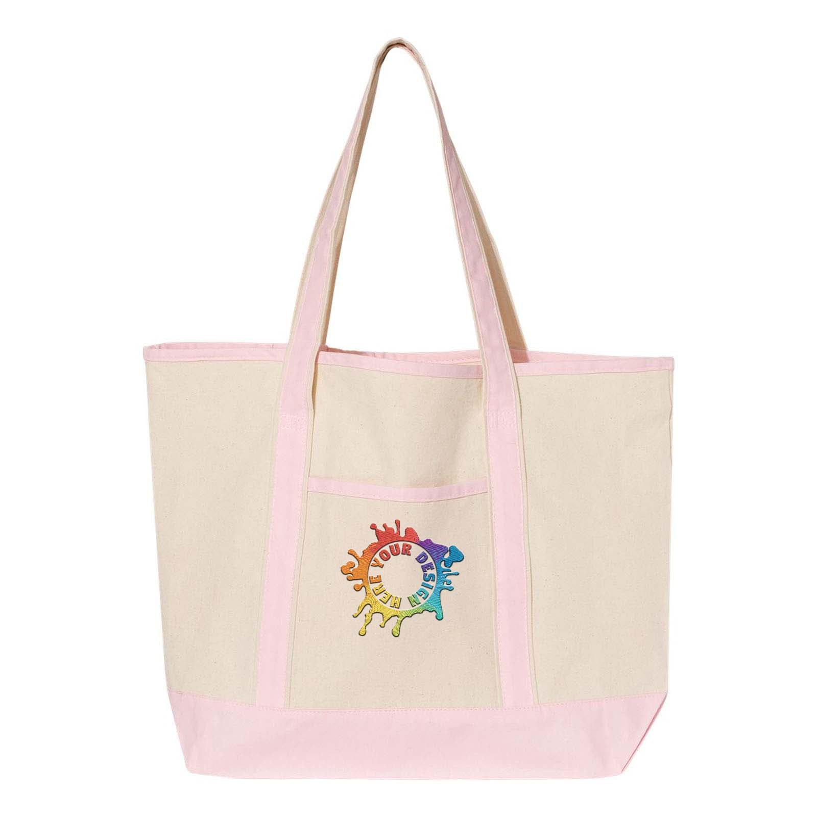 Q-Tees 34.6L Large Canvas Deluxe Tote Embroidery - Mato & Hash