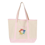 Q-Tees 34.6L Large Canvas Deluxe Tote Embroidery - Mato & Hash
