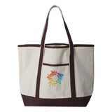 Q-Tees 34.6L Large Canvas Deluxe Tote Embroidery - Mato & Hash