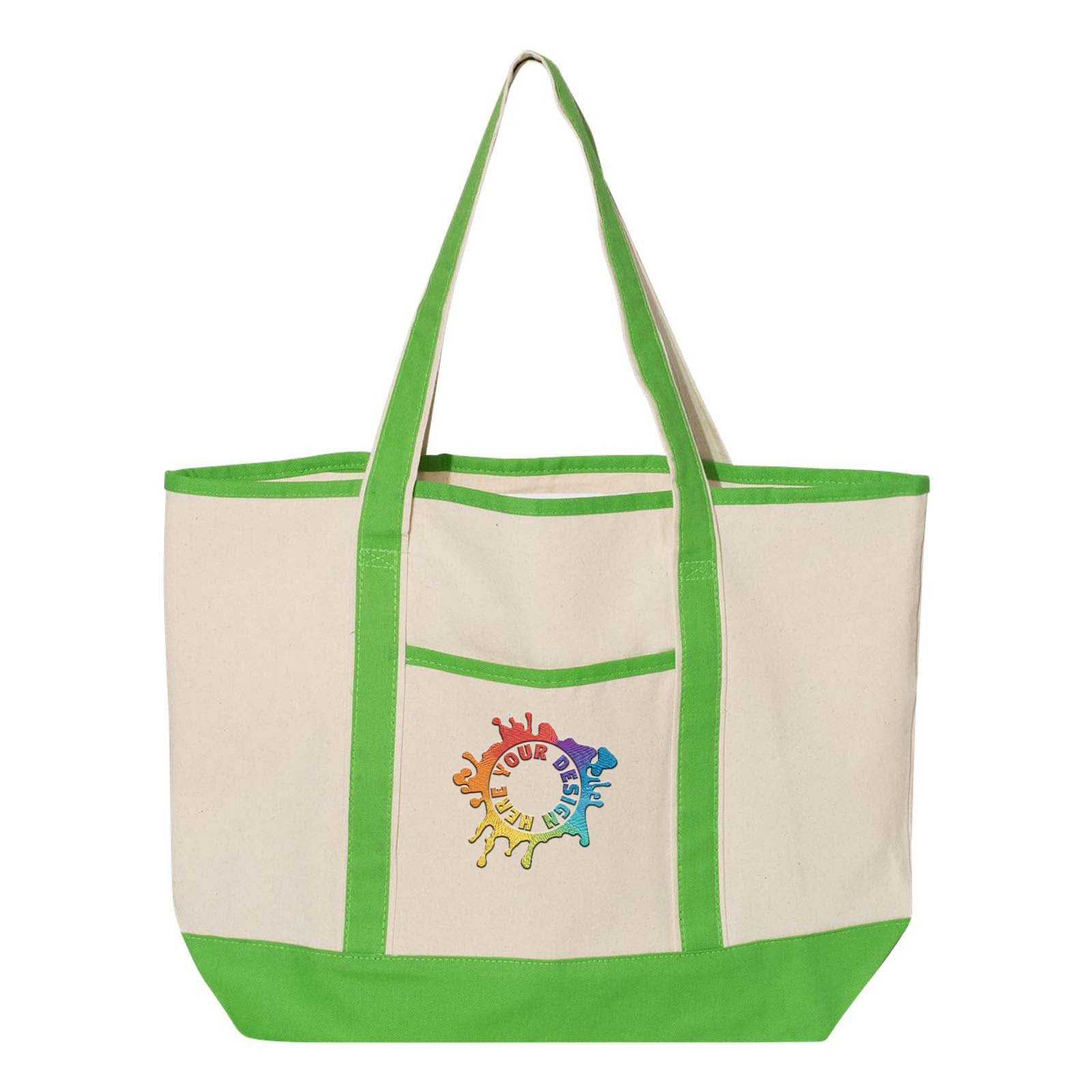 Q-Tees 34.6L Large Canvas Deluxe Tote Embroidery - Mato & Hash