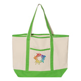 Q-Tees 34.6L Large Canvas Deluxe Tote Embroidery - Mato & Hash