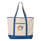 Q-Tees 34.6L Large Canvas Deluxe Tote Embroidery - Mato & Hash