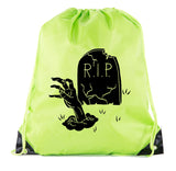 R.I.P. Gravestone Polyester Halloween Drawstring Bag