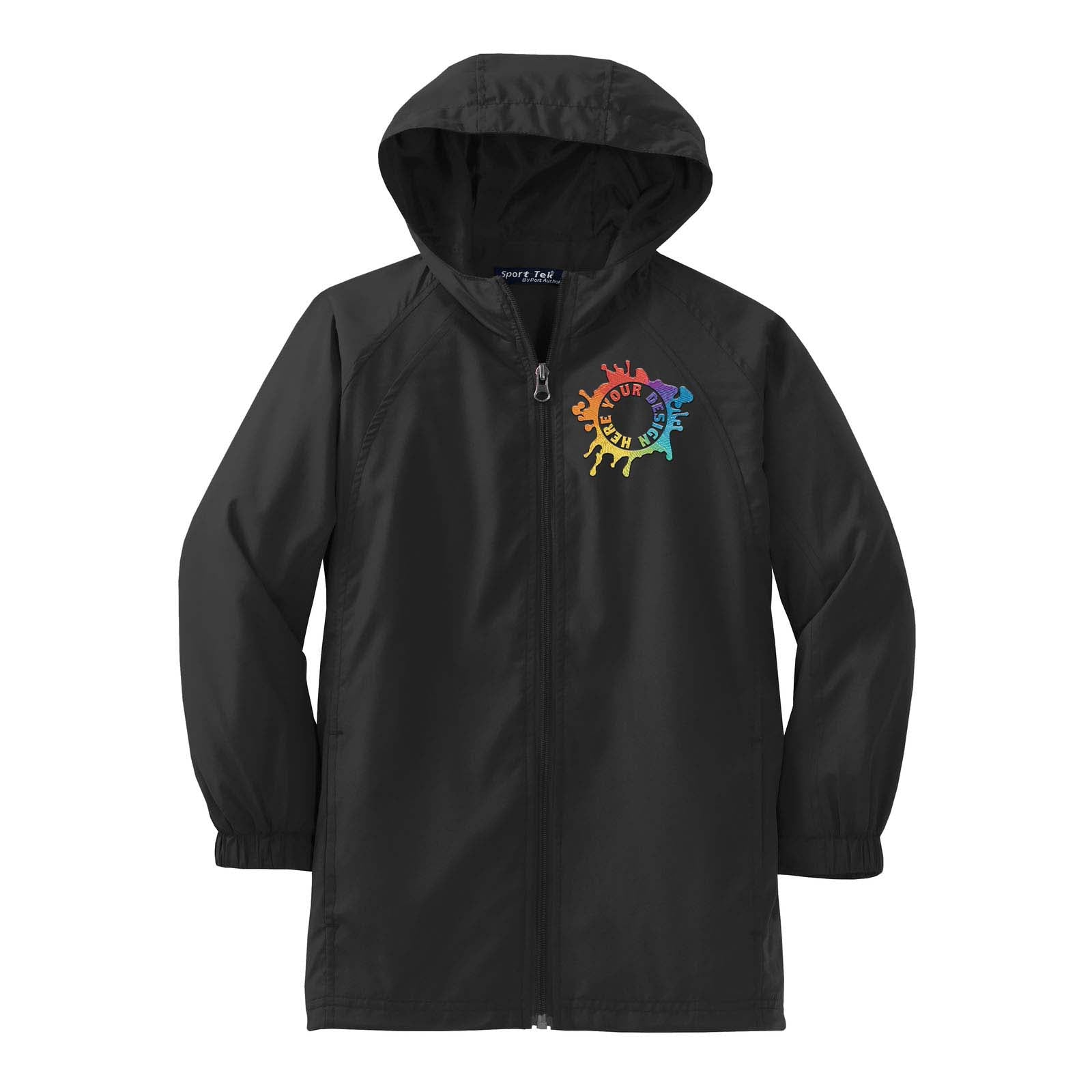 Sport-Tek® Youth Hooded Raglan Jacket Embroidery - Mato & Hash