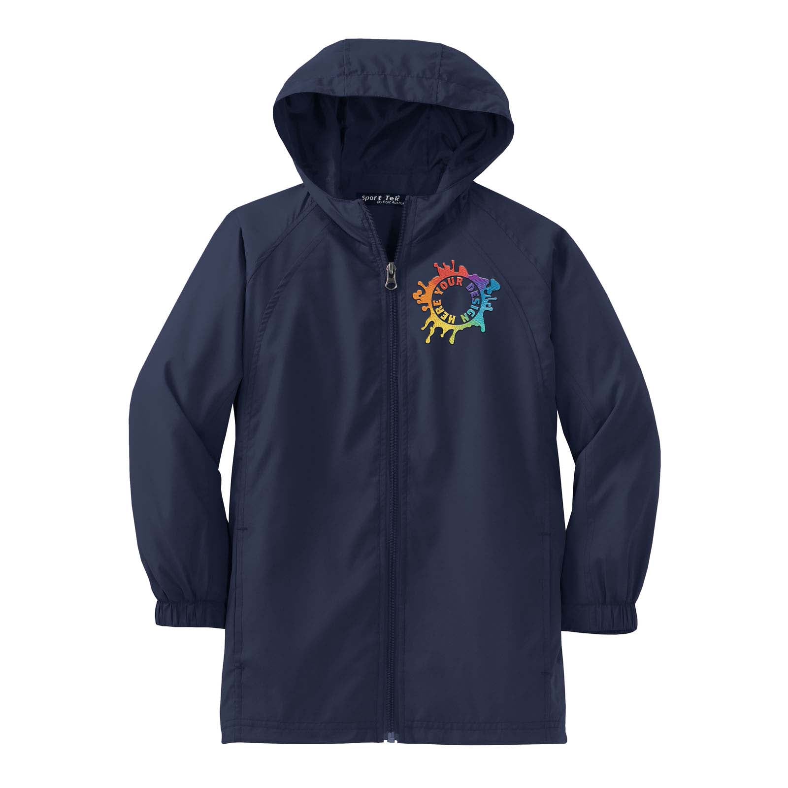Sport-Tek® Youth Hooded Raglan Jacket Embroidery - Mato & Hash