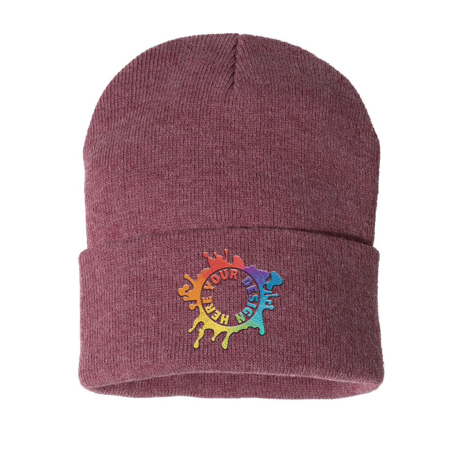 Sportsman Solid 12" Cuffed Beanie Embroidery - Mato & Hash