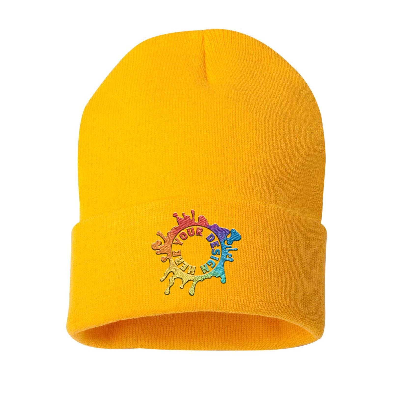 Sportsman Solid 12" Cuffed Beanie Embroidery - Mato & Hash