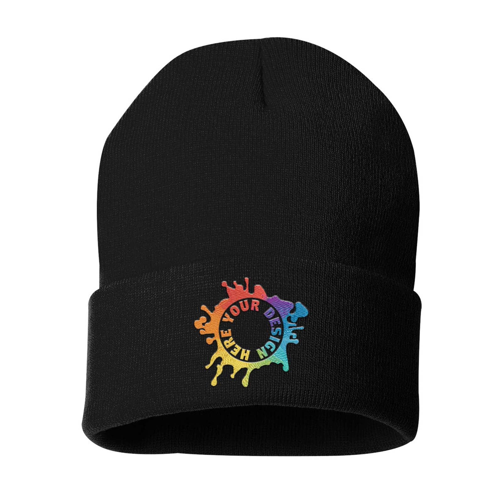 Sportsman Solid 12" Cuffed Beanie Embroidery - Mato & Hash