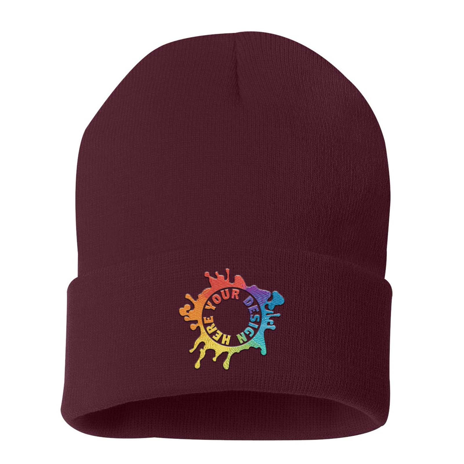 Sportsman Solid 12" Cuffed Beanie Embroidery - Mato & Hash
