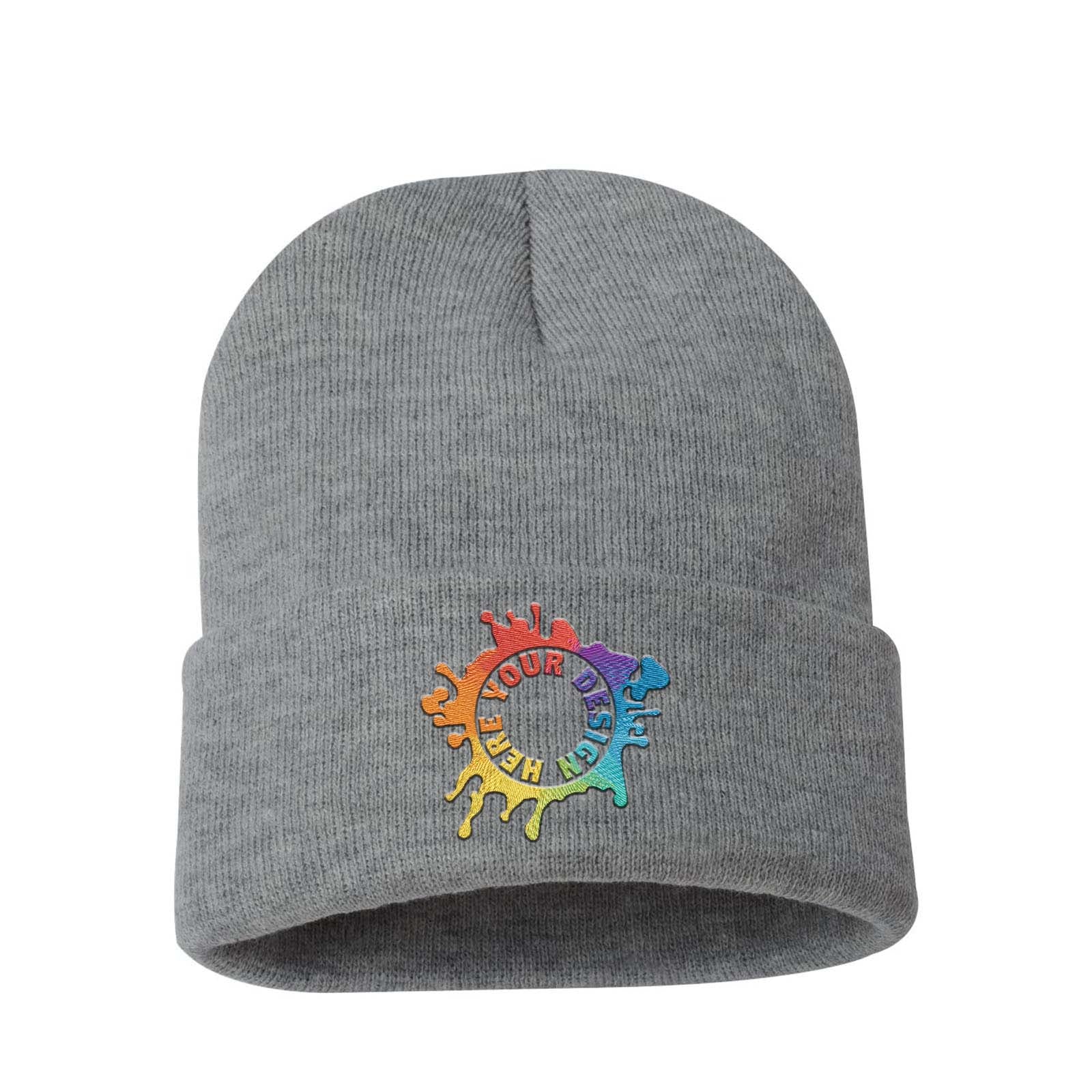 Sportsman Solid 12" Cuffed Beanie Embroidery - Mato & Hash