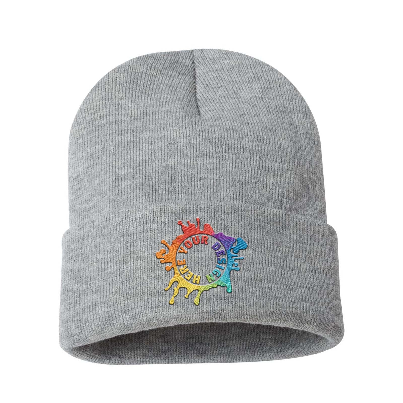 Sportsman Solid 12" Cuffed Beanie Embroidery - Mato & Hash