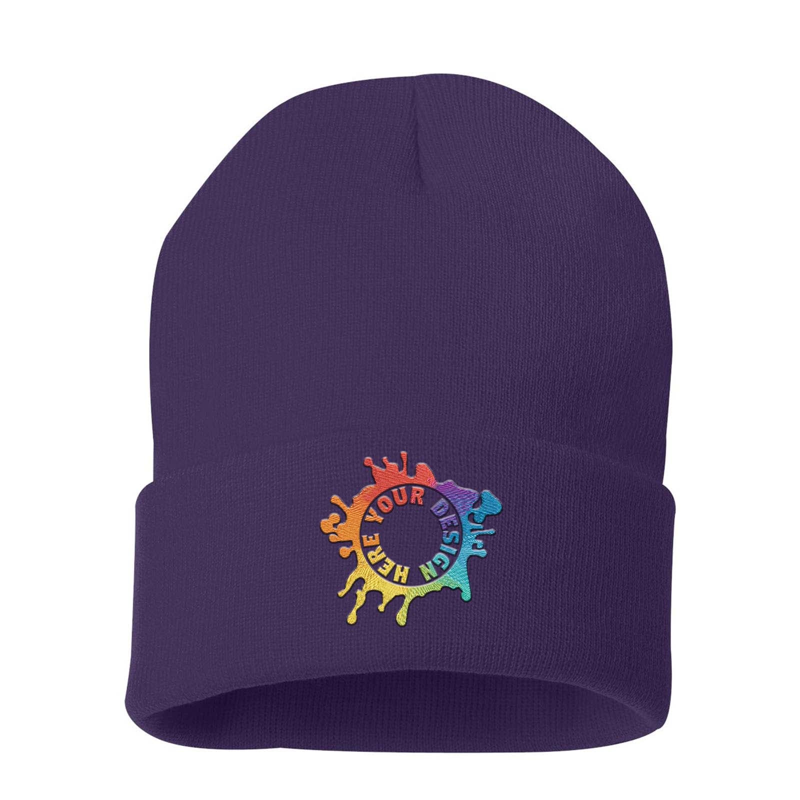 Sportsman Solid 12" Cuffed Beanie Embroidery - Mato & Hash