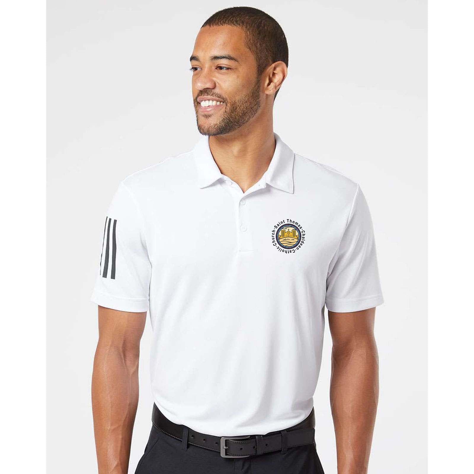 St. Thomas Catholic Church Adidas - Floating 3-Stripes Polo Printed - Mato & Hash